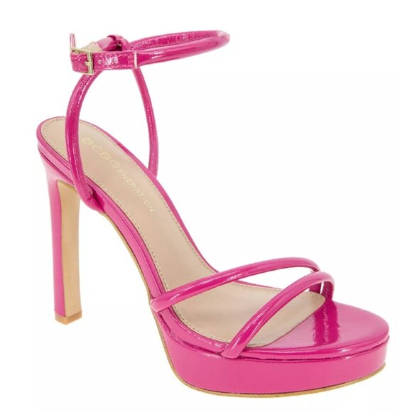 BCBGeneration Women's Kendi Ankle Strap Platform Sandals - PINK - Picture 5 of 7